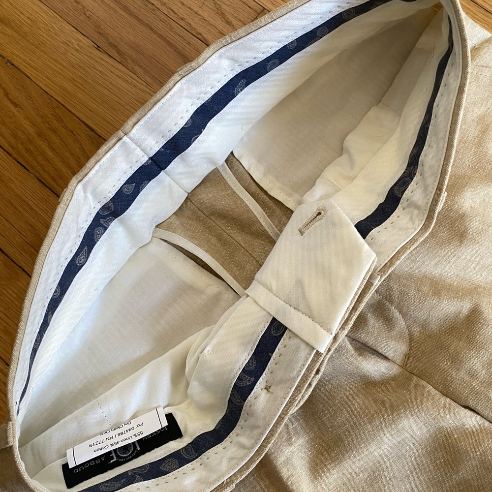 Men’s Slim Fit Linen Blend Suit Pants - Picture 6 of 8